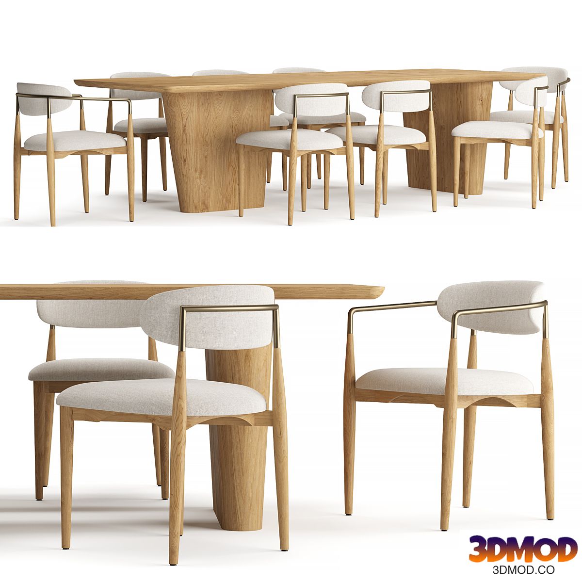 RH Dalia Rectangular Dining Table