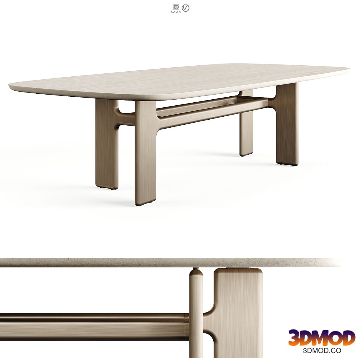 Bonaldo HIPPOS Travertino Table