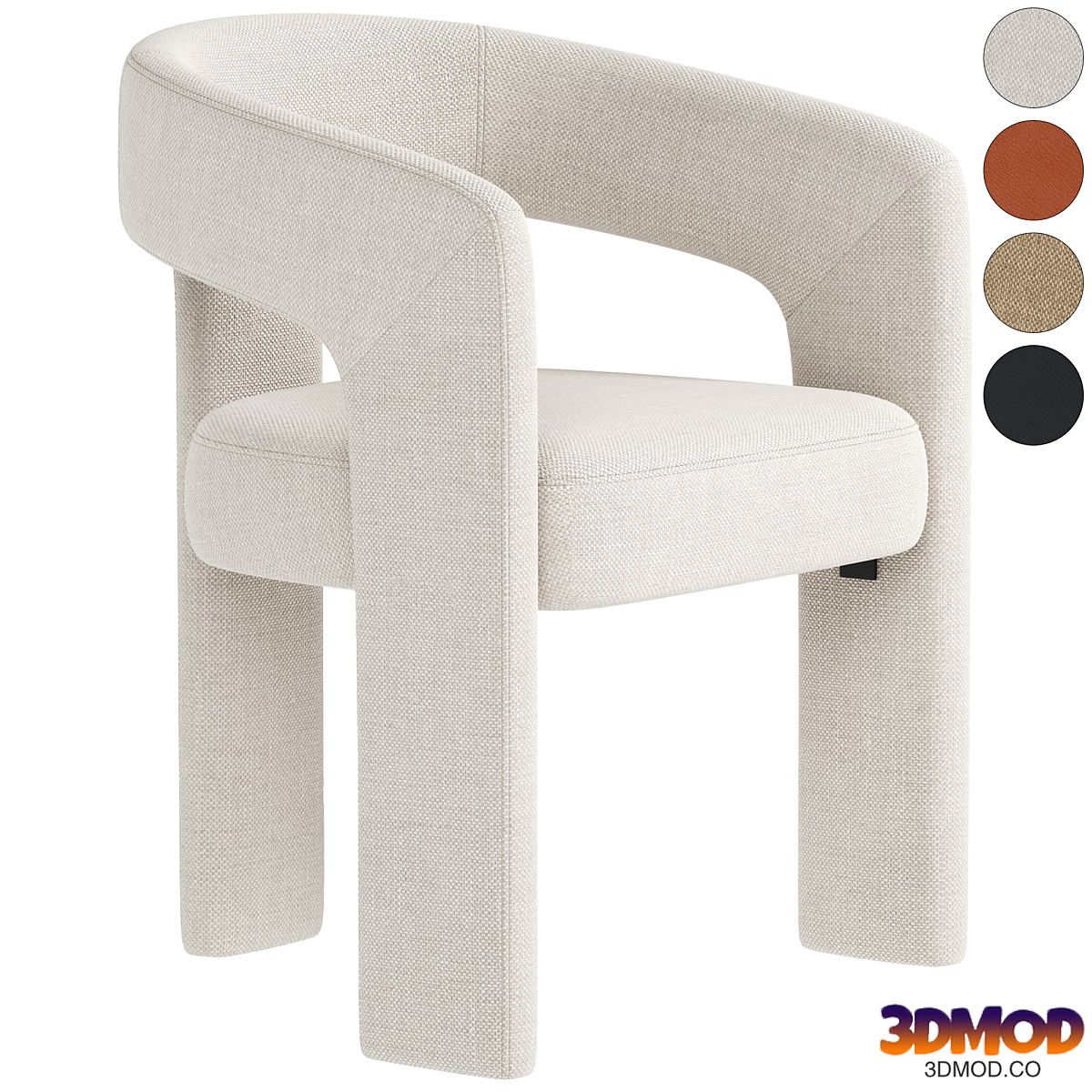 Modern Upholstered Barrel Dining Chair