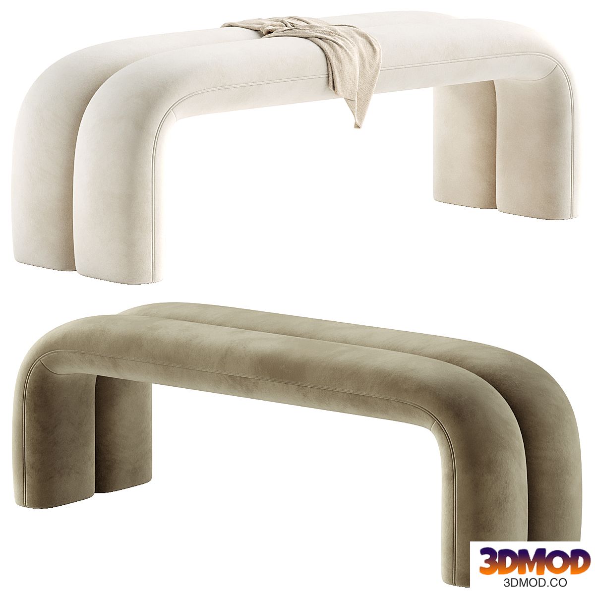 Leigh Velvet Channeled Bench