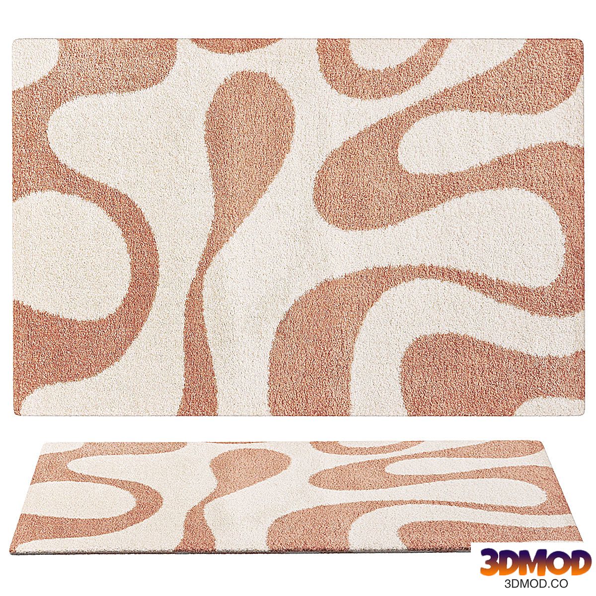 Shaggy rug Louise Rose