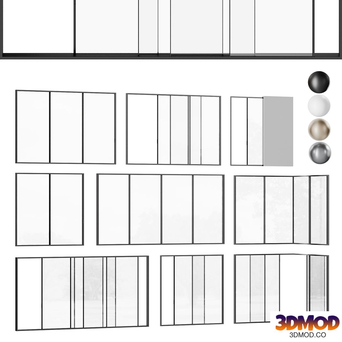 PANORAMAH! ah!UM | Sliding slim panoramic windows | 4 colors | 9 types of windows