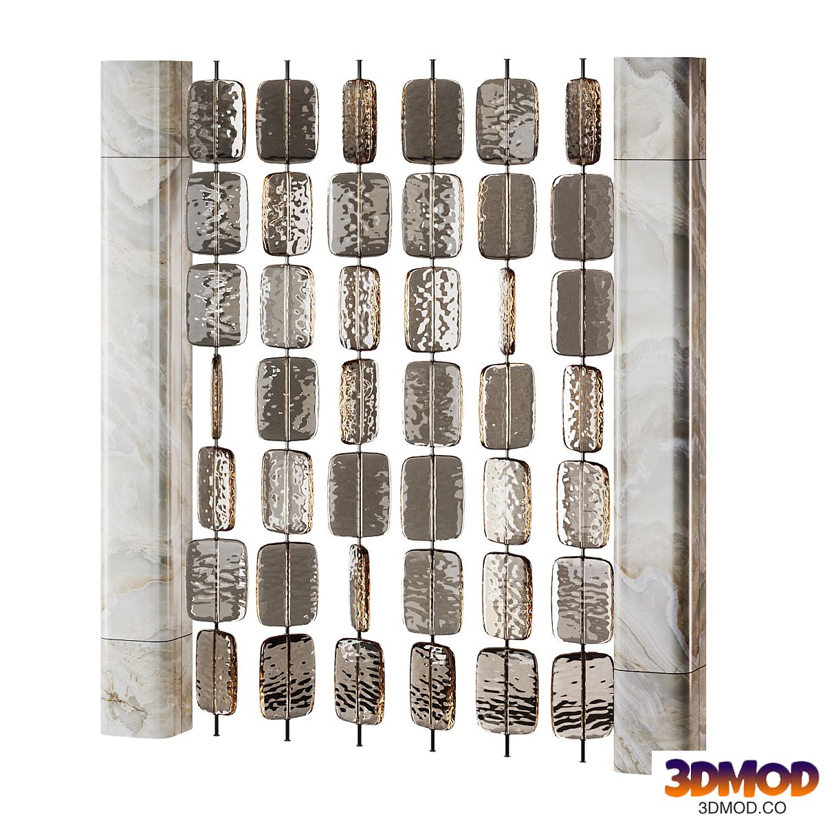 Space division by columns and glass