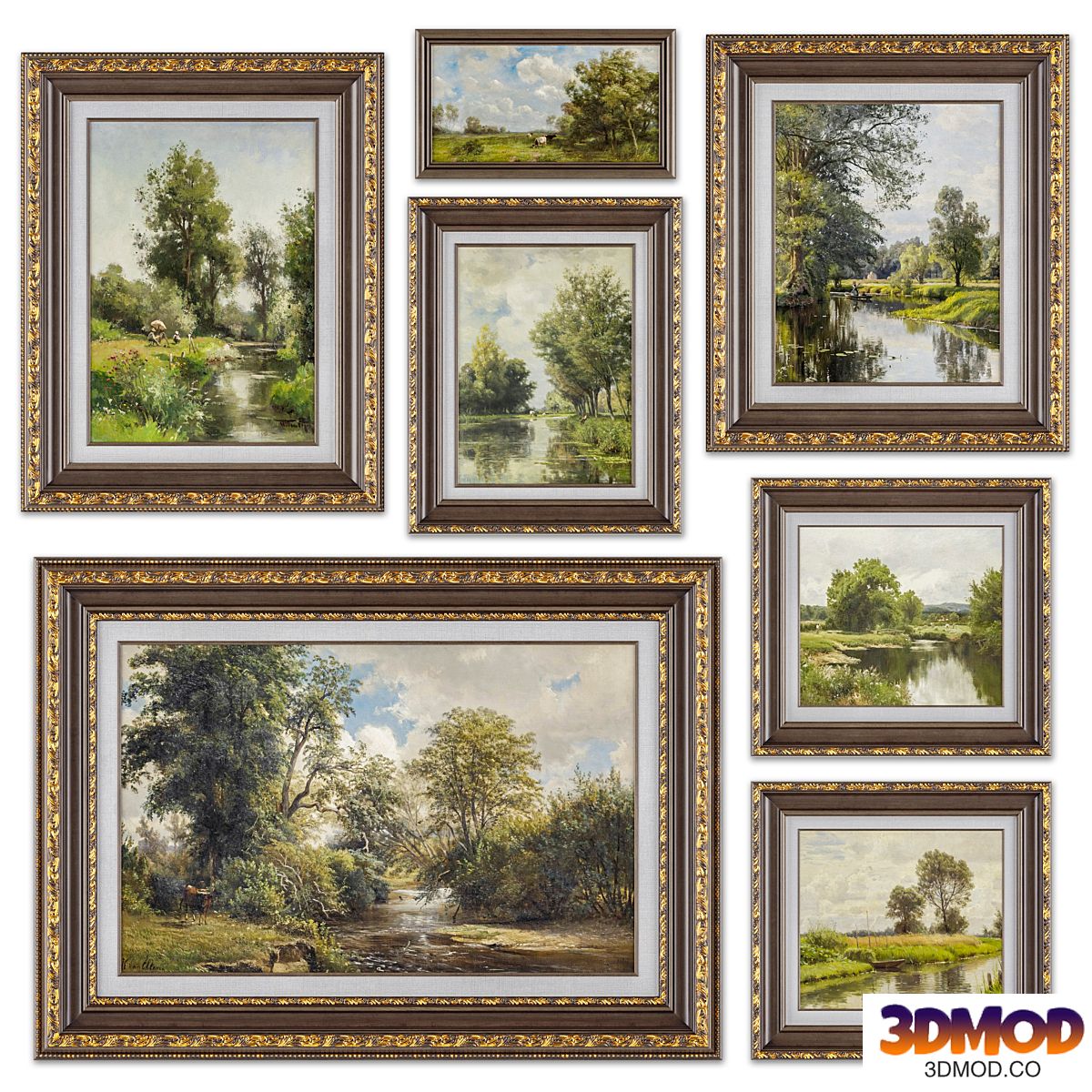 Set of paintings in classical style # 50