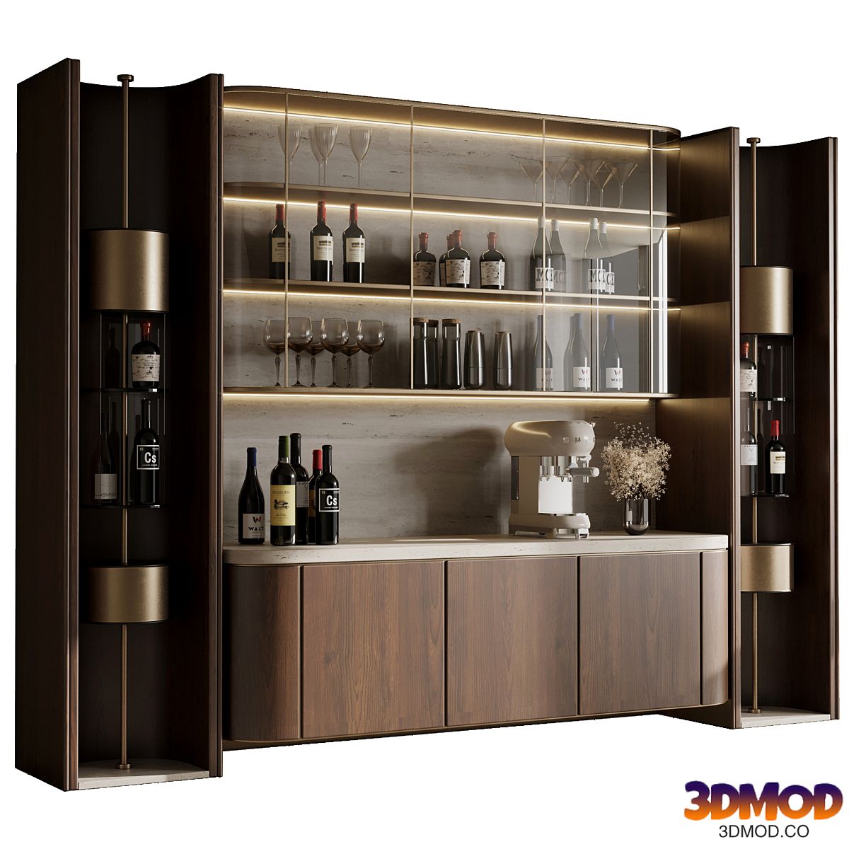 Bar cabinet - Wine cabinet with Wine Bar in a restaurant and home 14