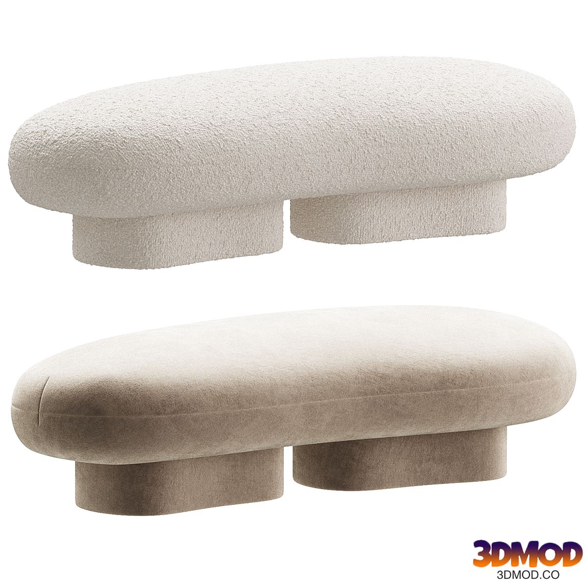 Jamie Cream Bowl Bench