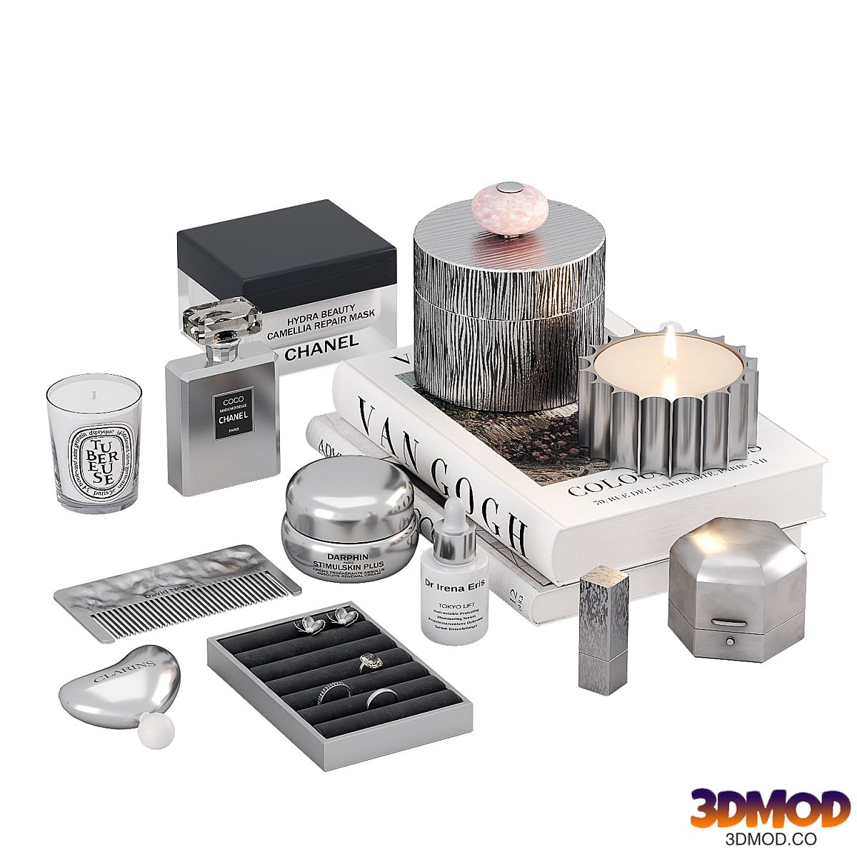 Cosmetics set for dressing table