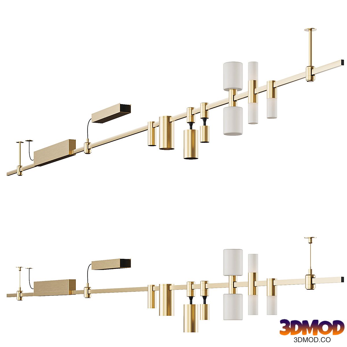 track lighting system centersvet Aurom gold Locus Tube Drum