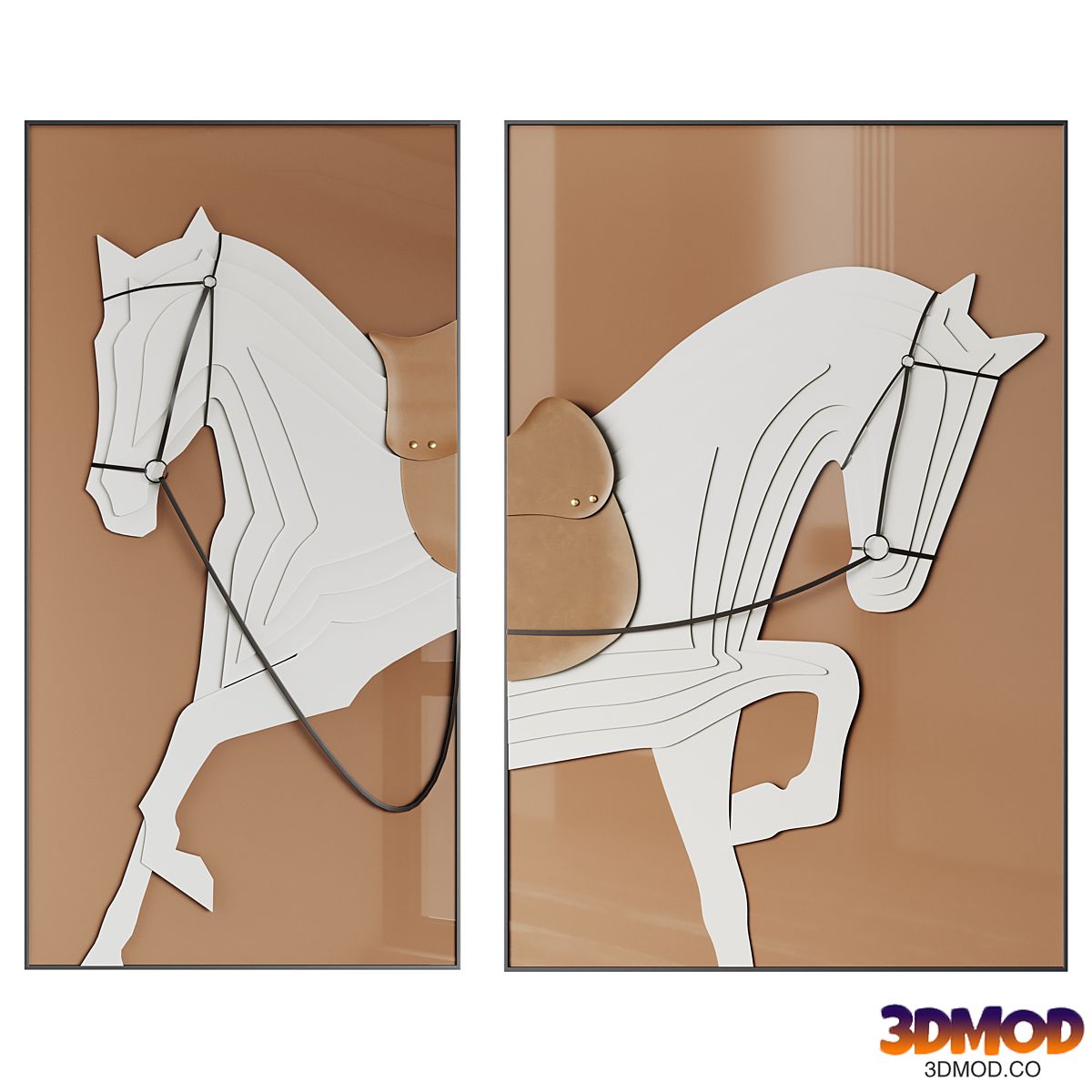 Decorative panel Horses