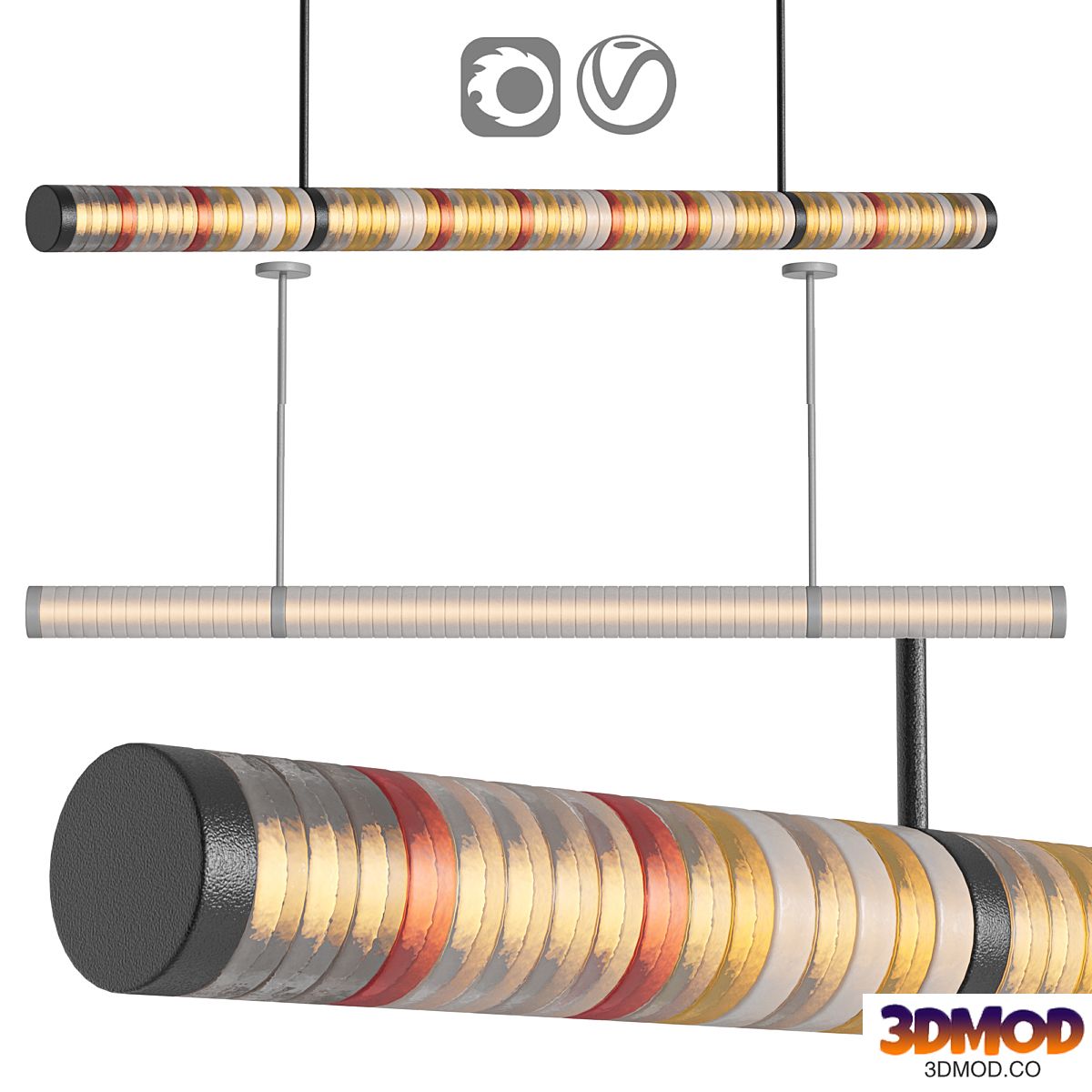 Galet Satin H Chandelier by HOLLY HUNT