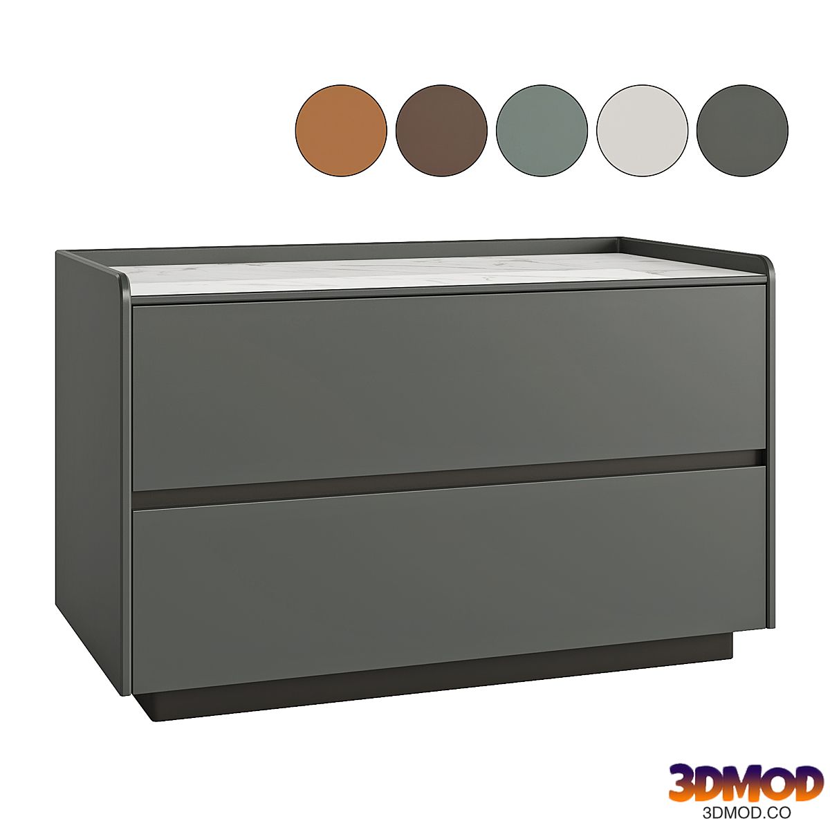 Litfad - Modern Faux Leather Nightstand
