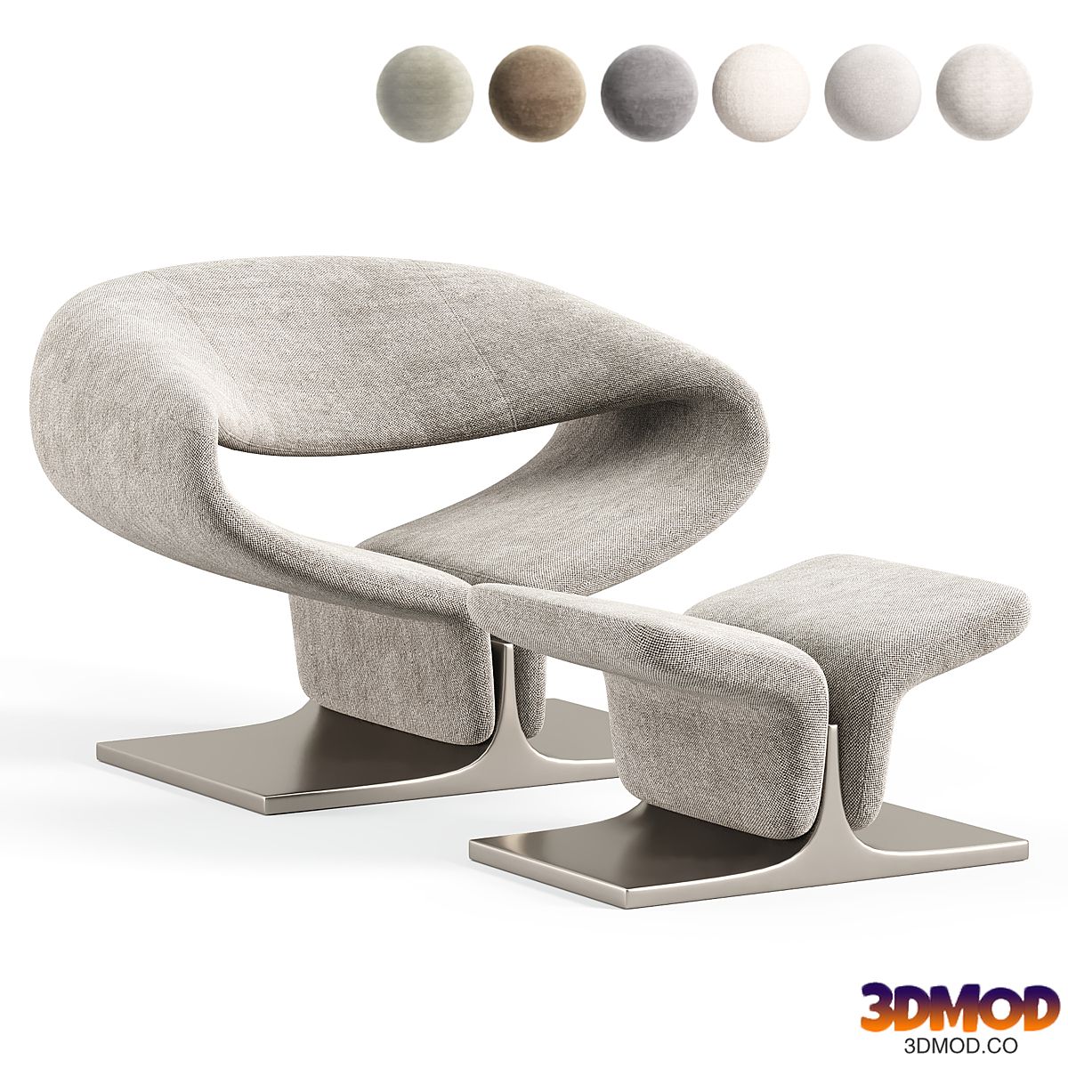 Ribbon Chair and Ottoman