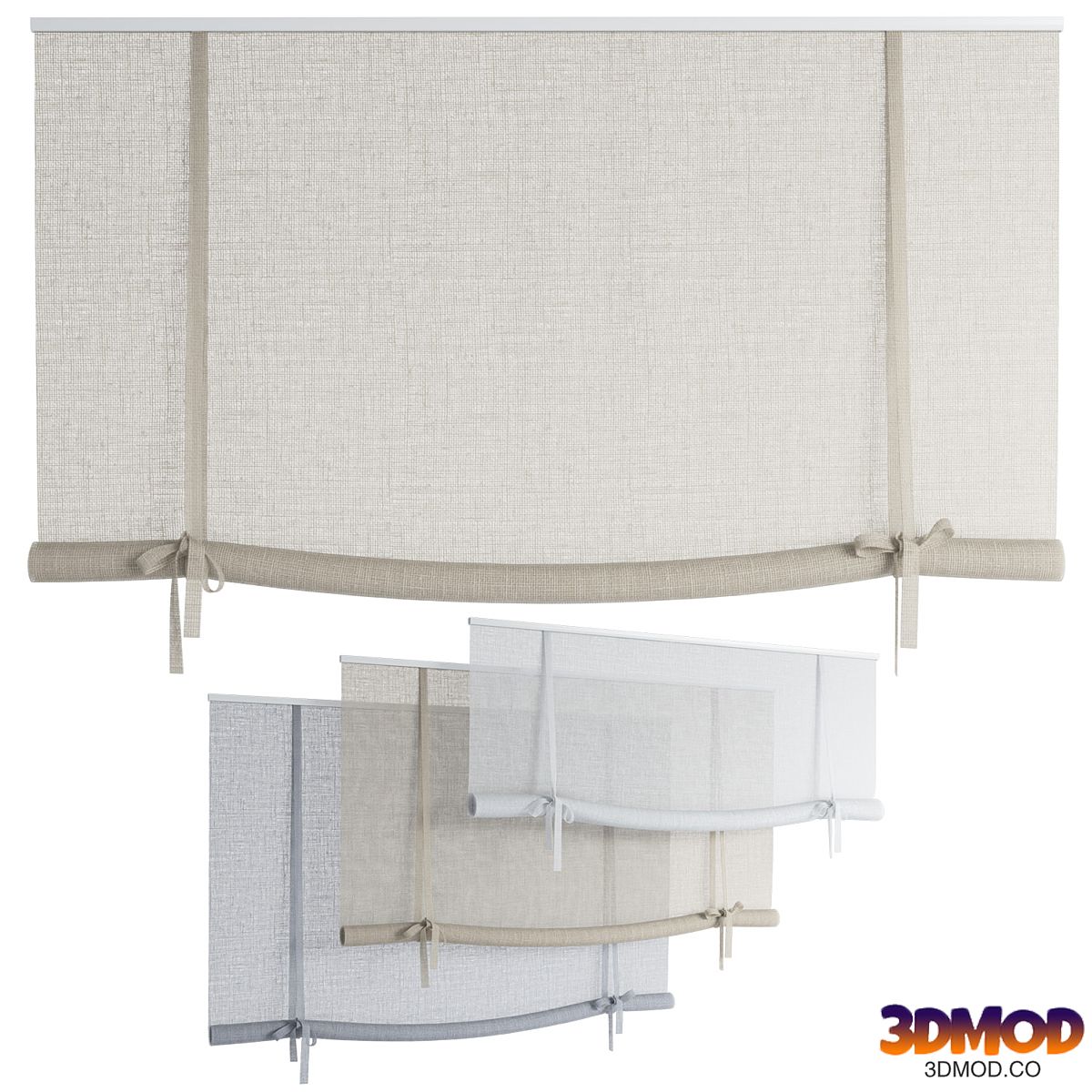 Roman Curtains 202 | Sheer Roller Blind with bows