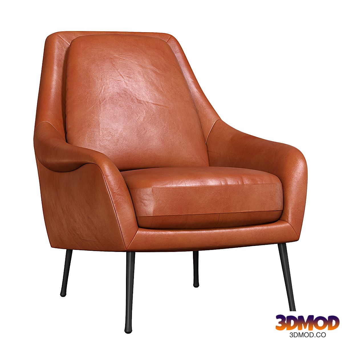 Lottie Leather Chair - Metal Legs