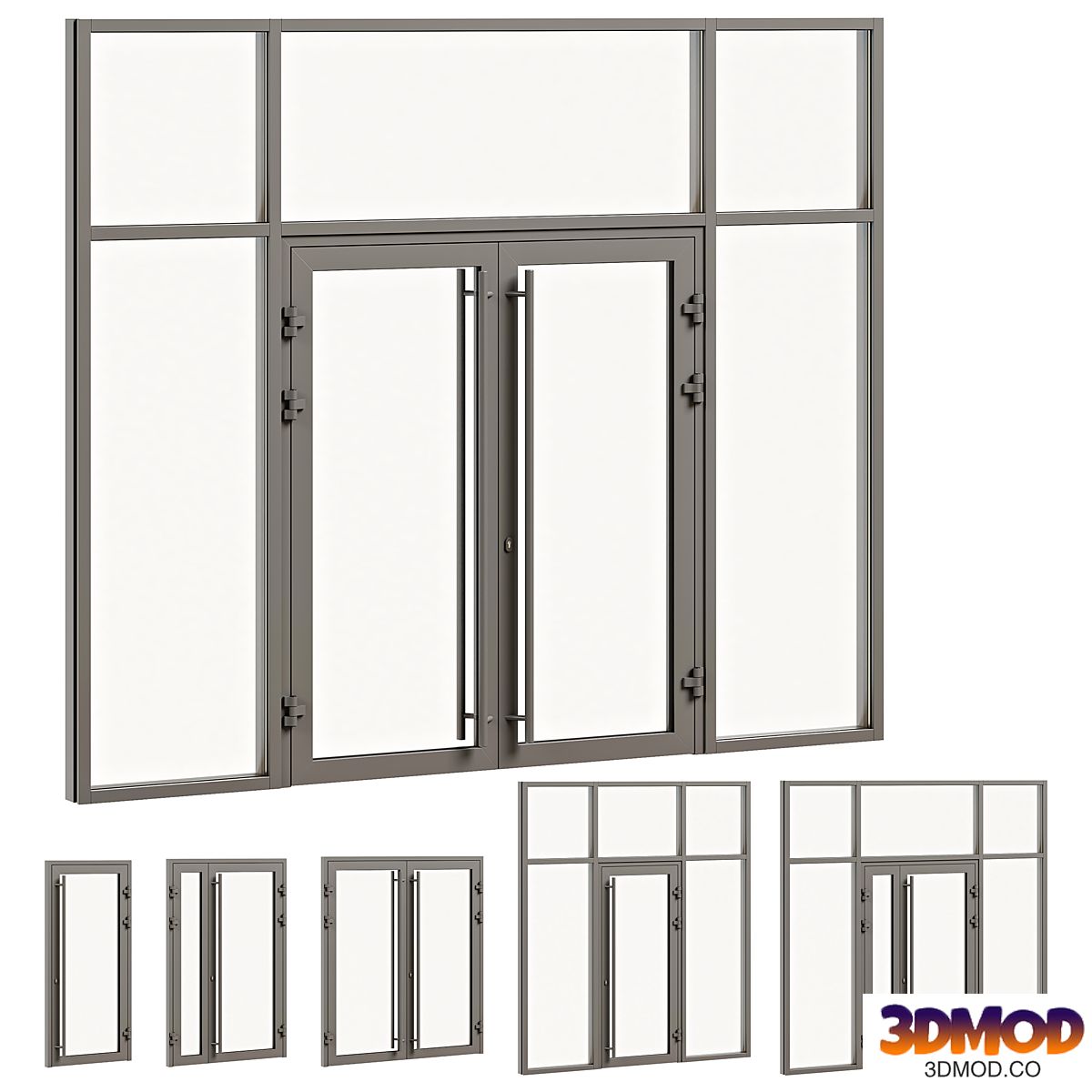 Entrance door with glass facade
