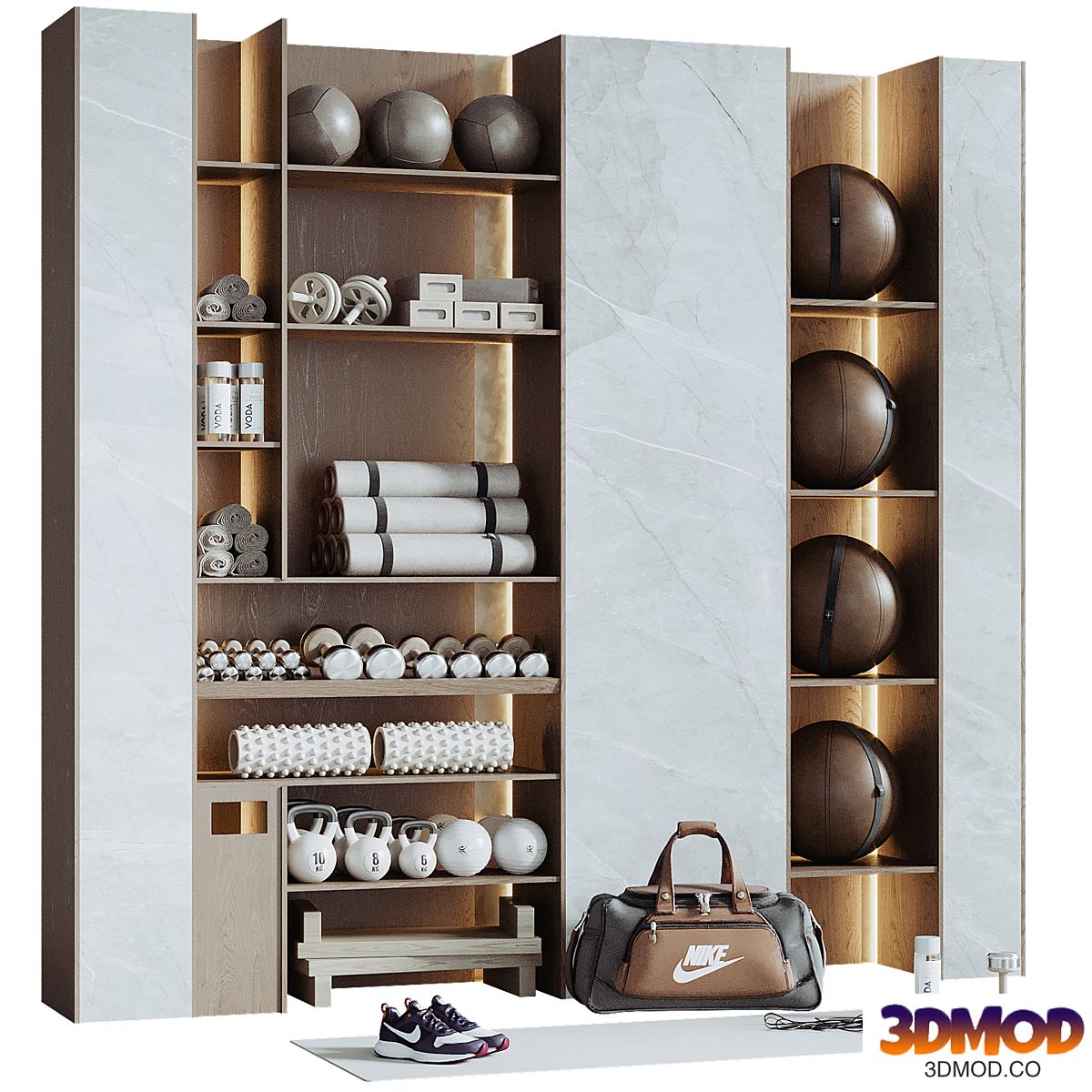 A Rack with gym equipment 03