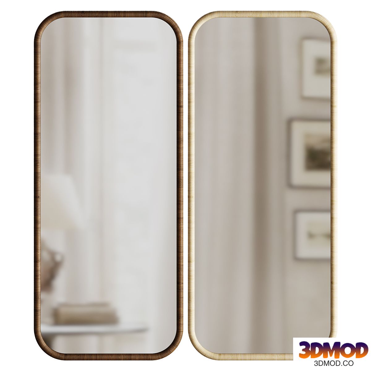 Rattan Style Wall Mirror