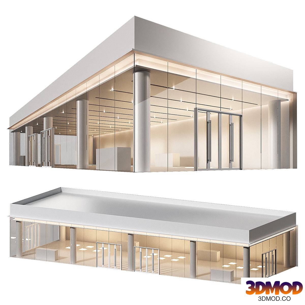 Commercial building 4. Exhibition salon store. Showroom. Museum.