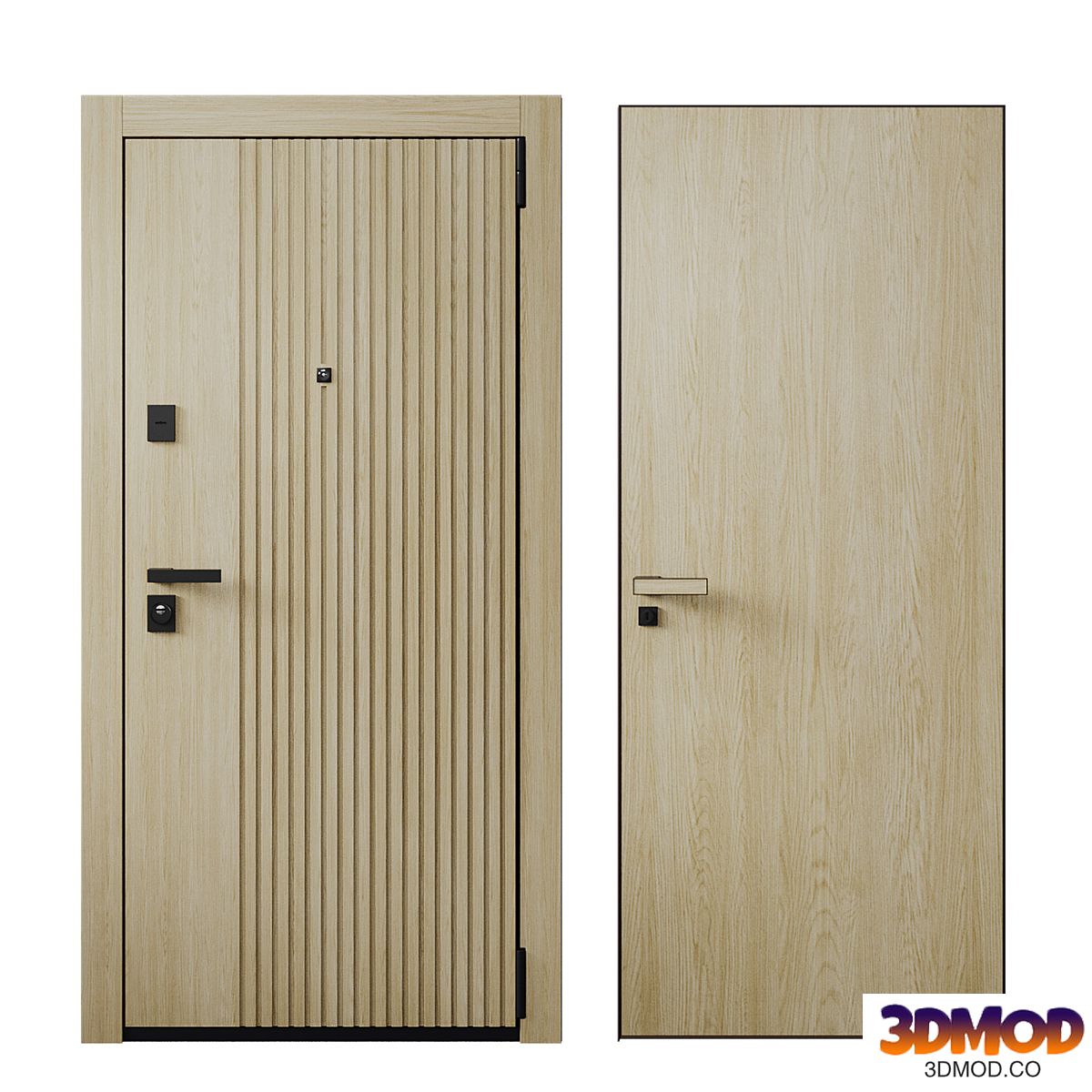 Entrance door and concealed door 03