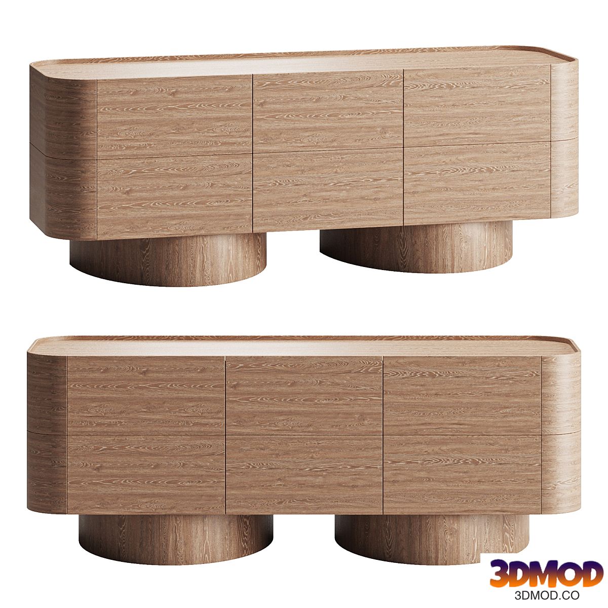 Prayssac Light Oak Wood Sideboard