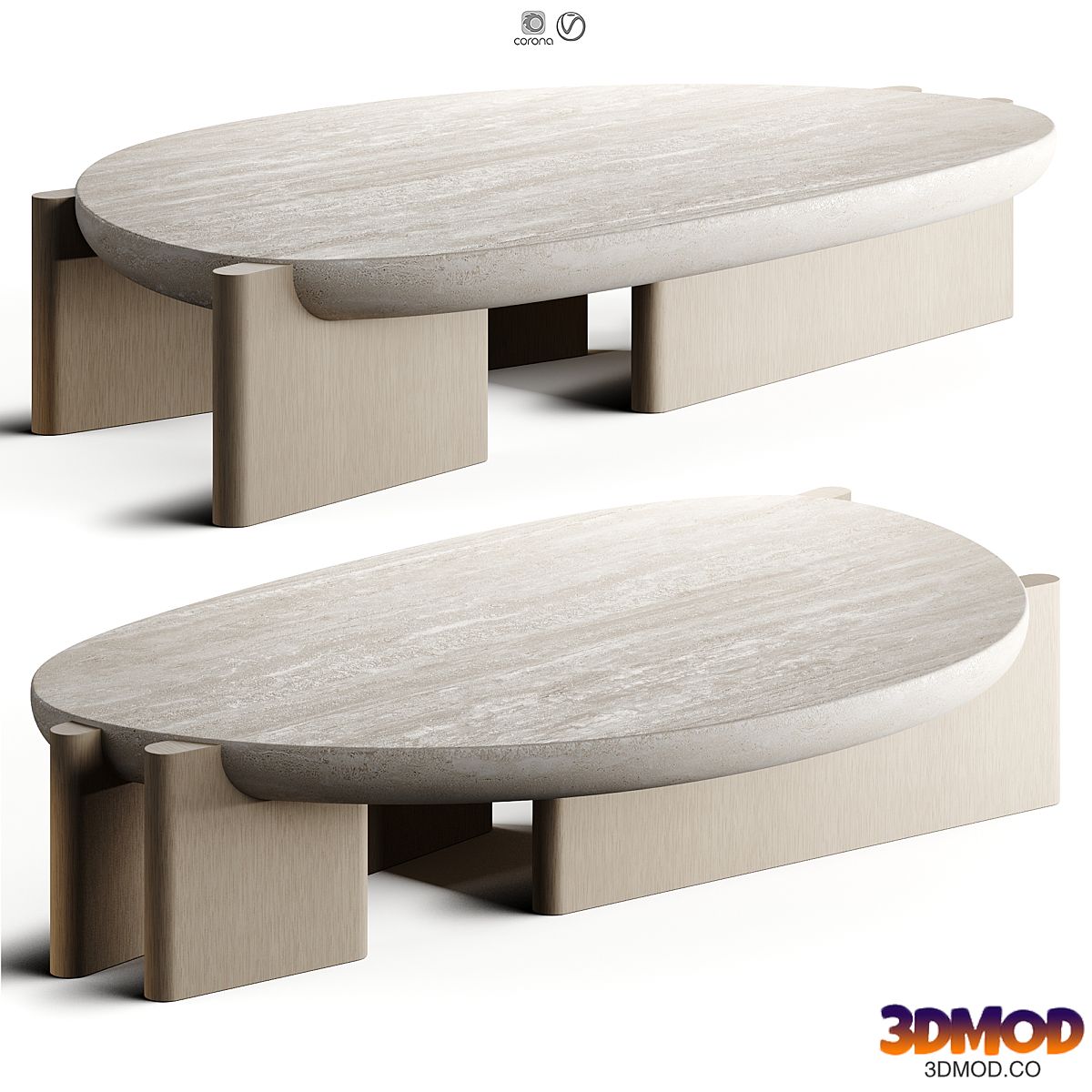 Carlyle Collective Toulouse I Travertine Coffee Table