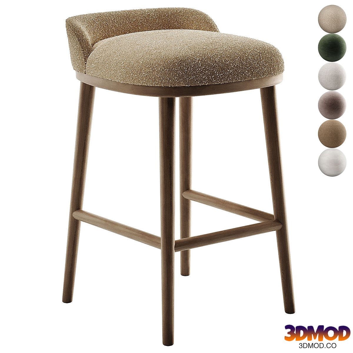 CAINE barstool Dark Brown Loom Beige