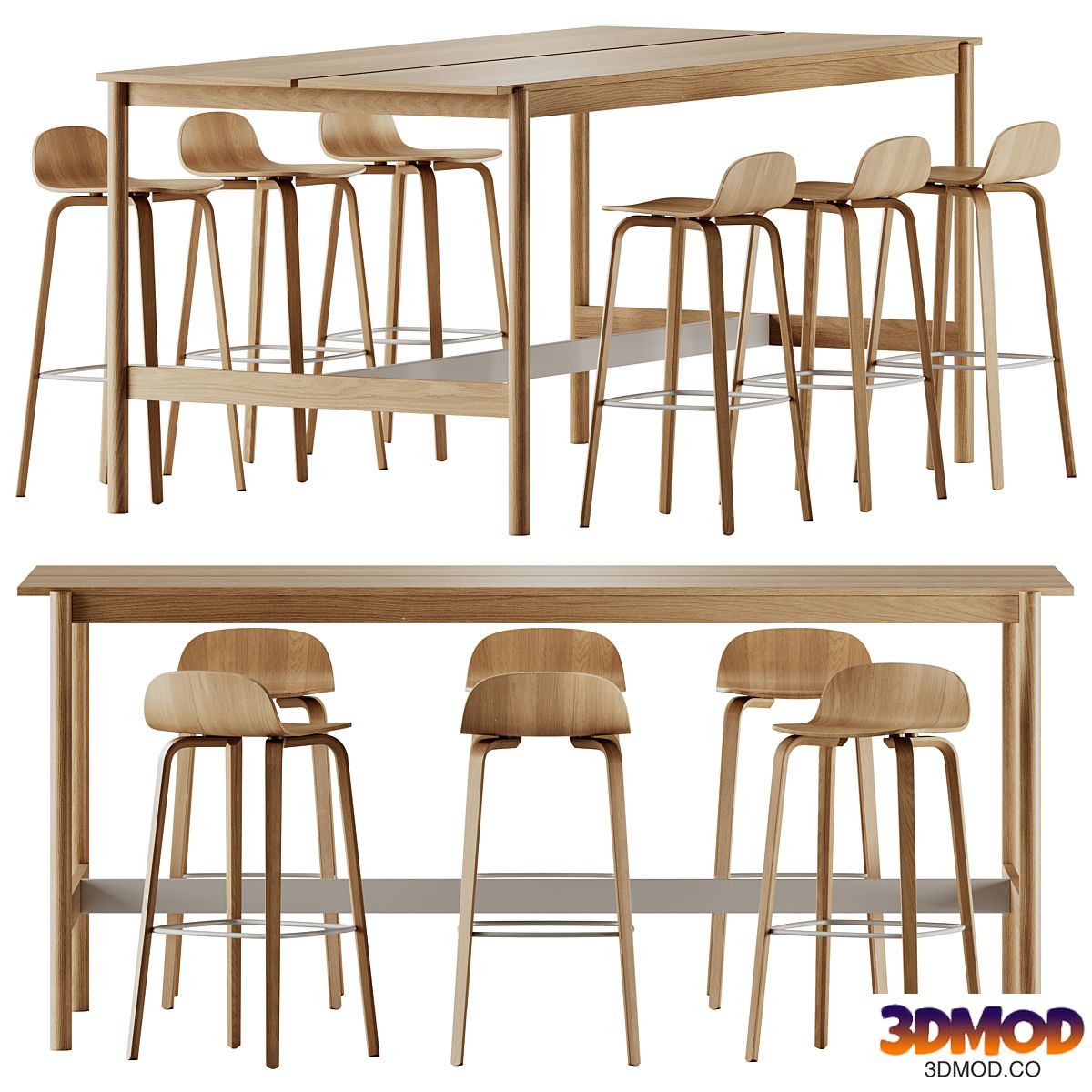 Muuto Visu Bar Stool and Linear System High Table
