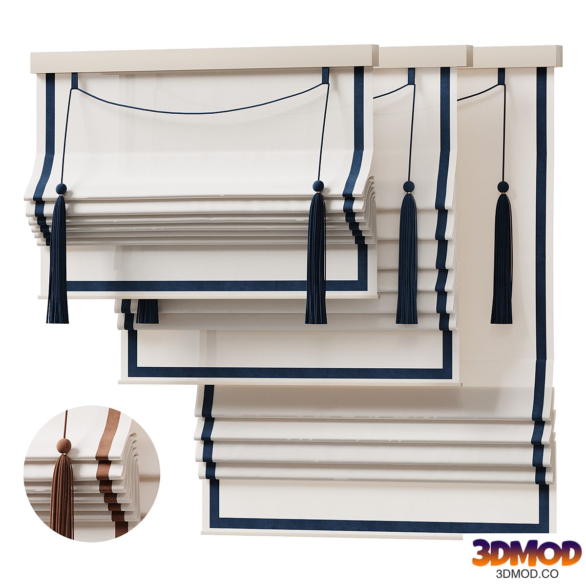 Sheer Roman Blind with Tassels