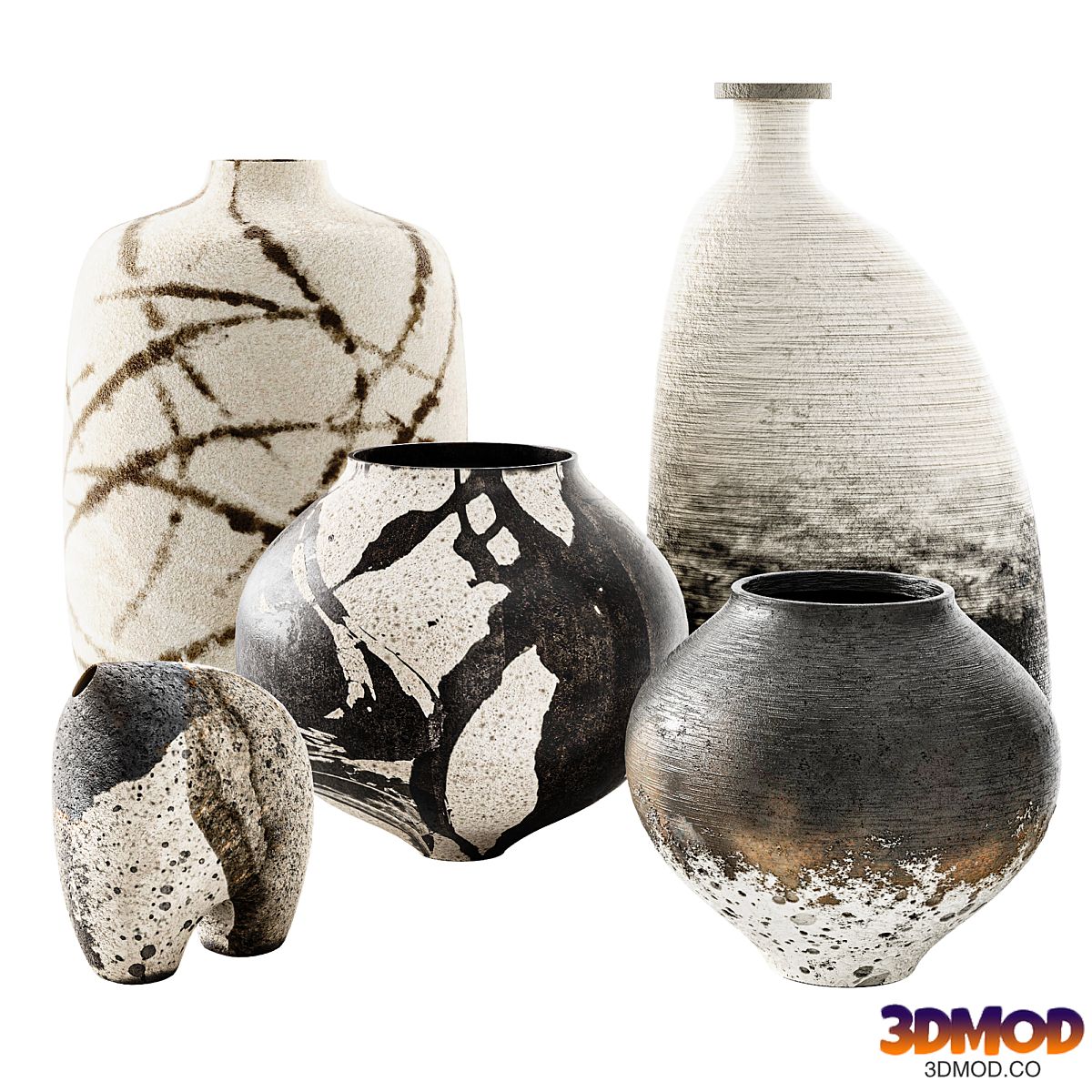 Set of decorative vases 03