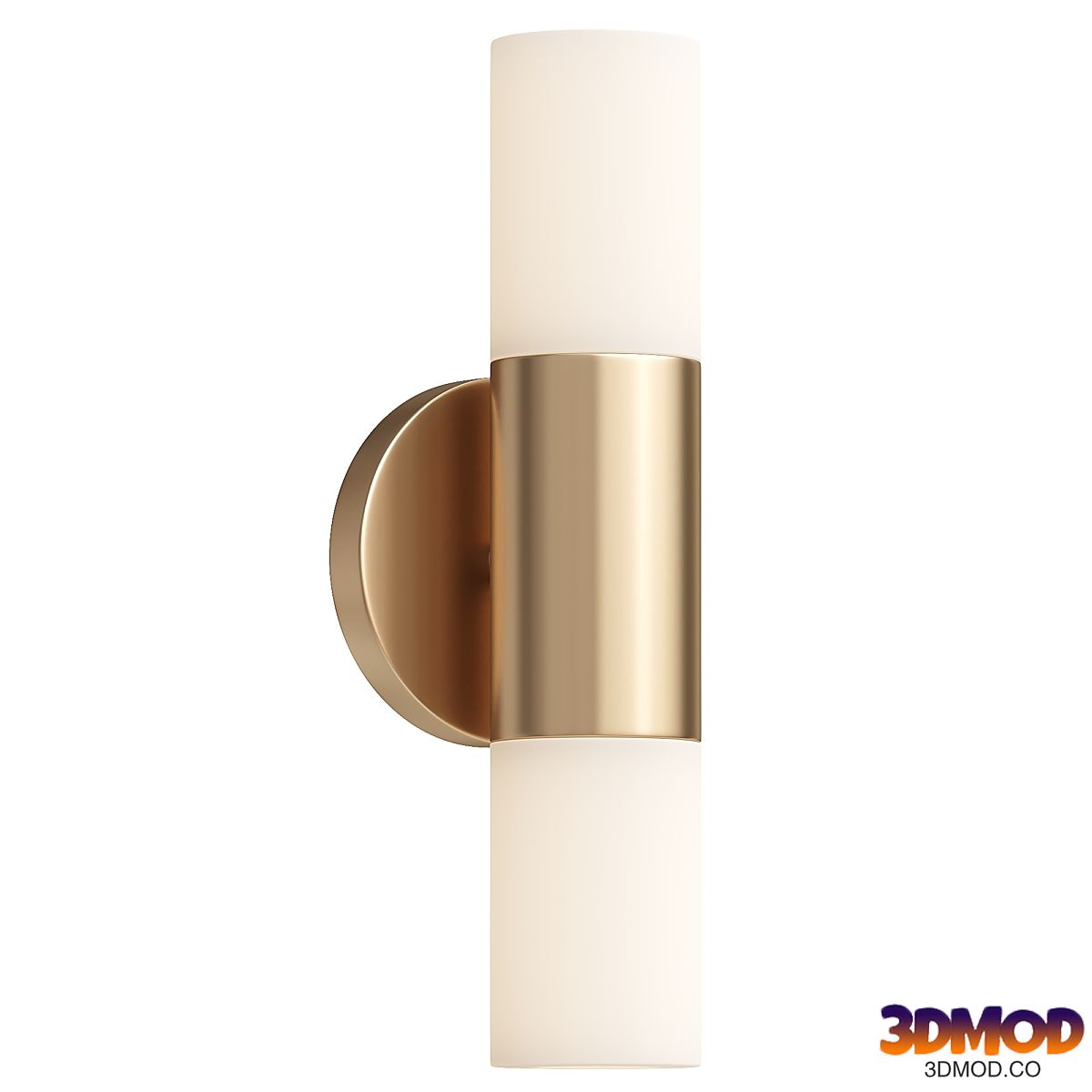 Aged Brass Otto 2 Light Glass Stainless Steel Dimmable Armed Sconce
