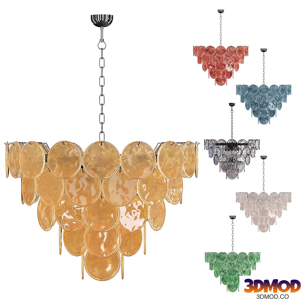 Chandelier Disk 57 murano lamp
