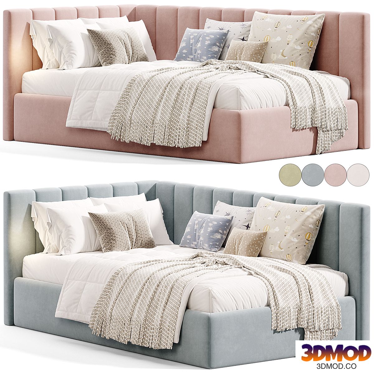 Upholstered corner bed Olvia