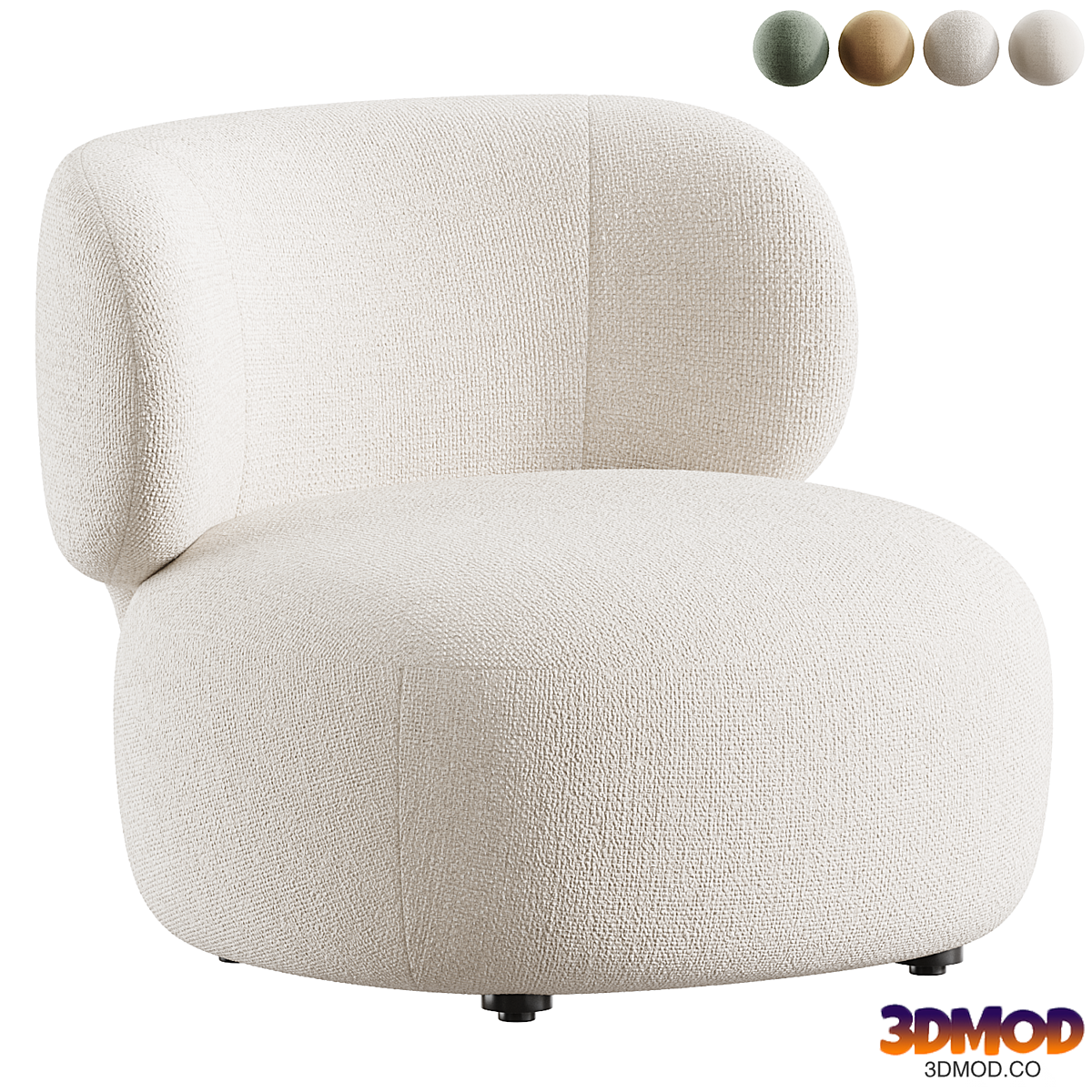 Brayden Stone Cream Woven Fabric Occasional Chair