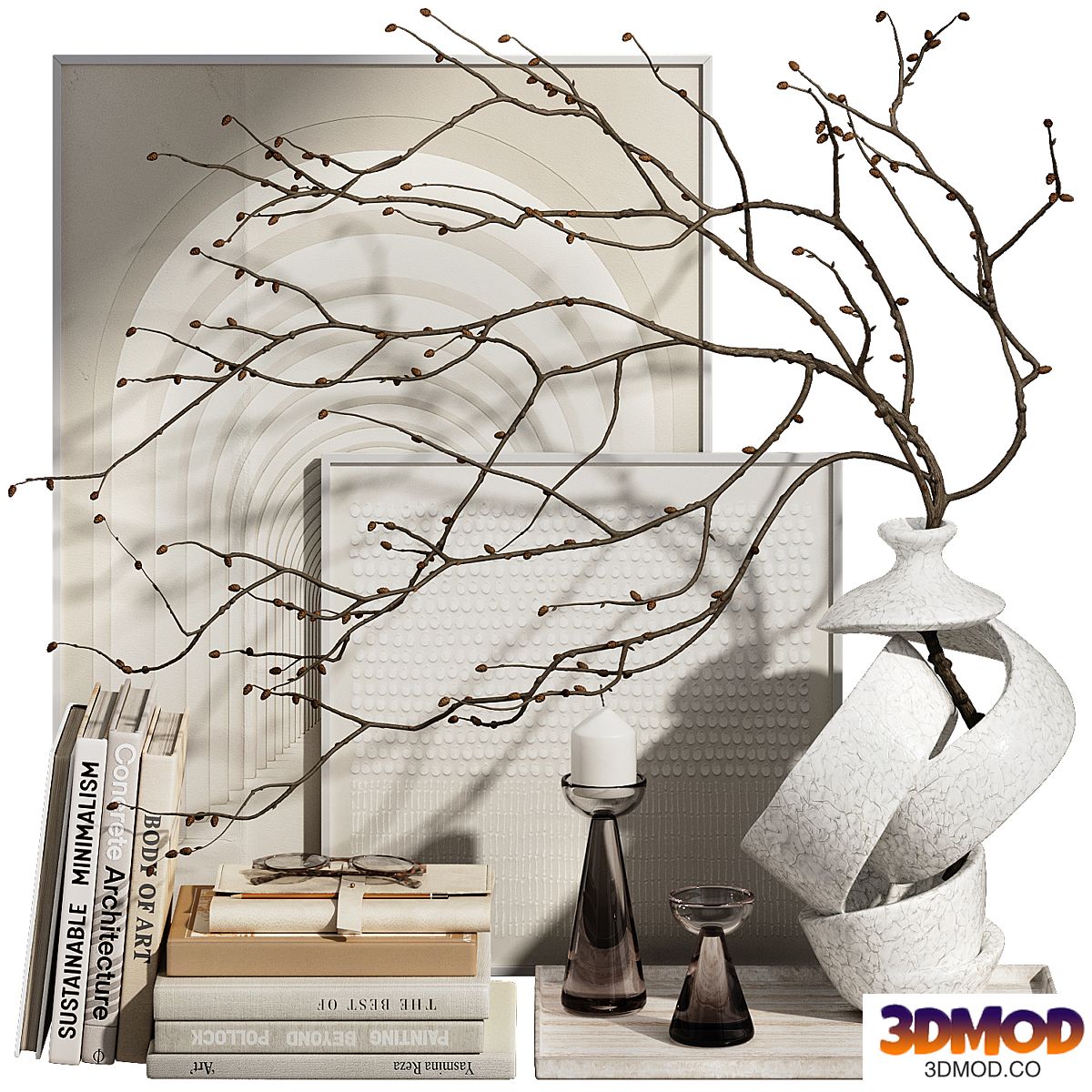Decorative set with branch ch33