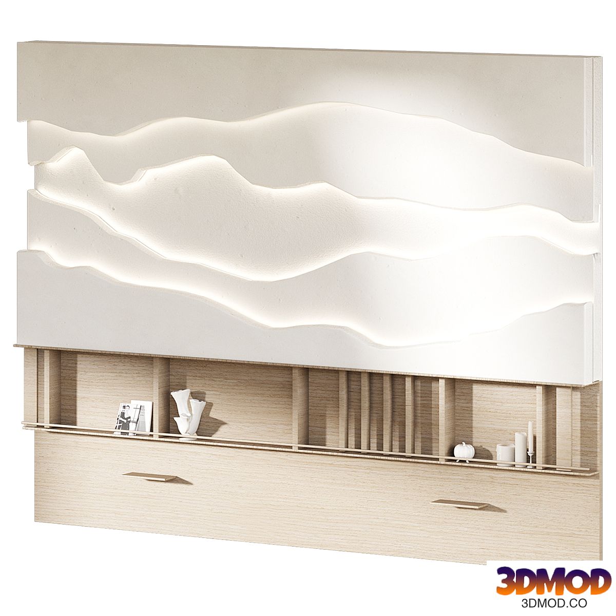 Decorative wall panel for bedroom with backlight