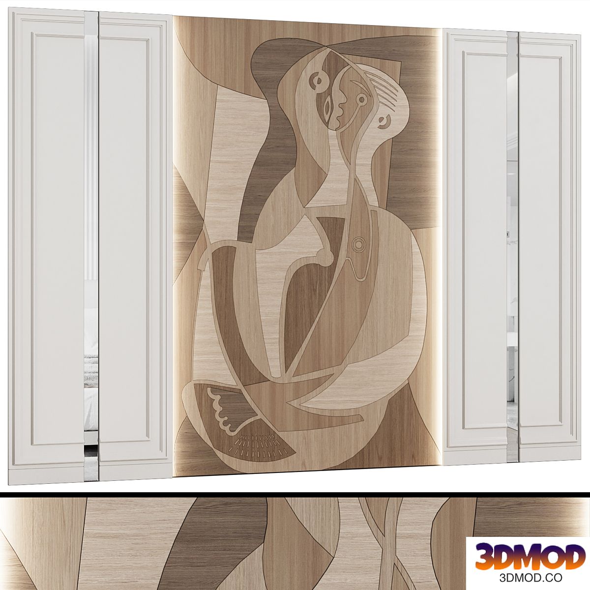 Wall panels "Marquetry" in the neoclassical style