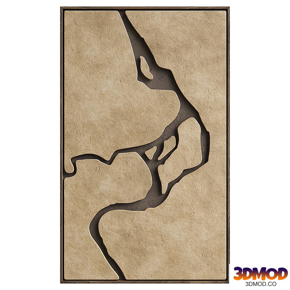 Abstract art relief panel