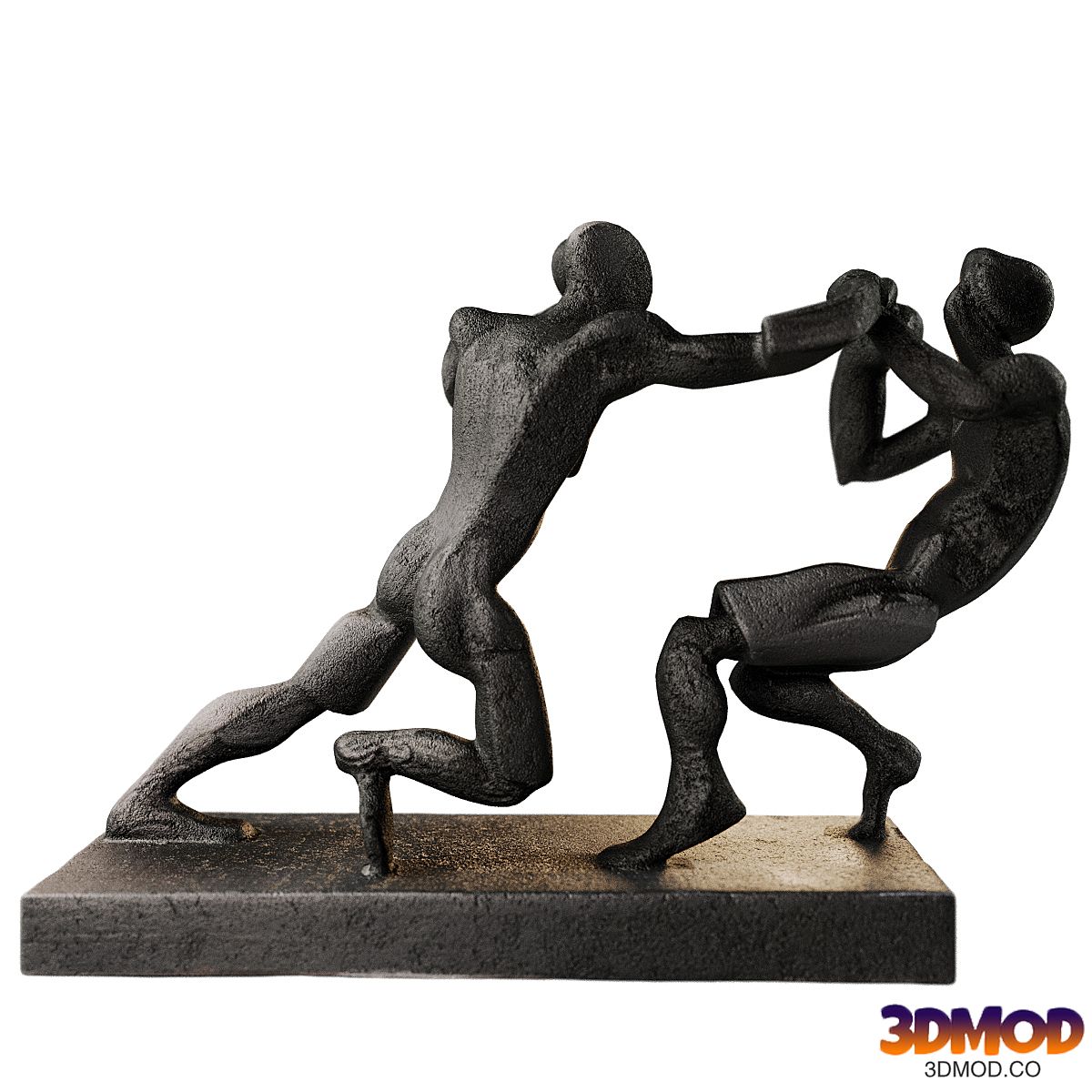 Sculpture "Box" abstraction, bronze, casting.