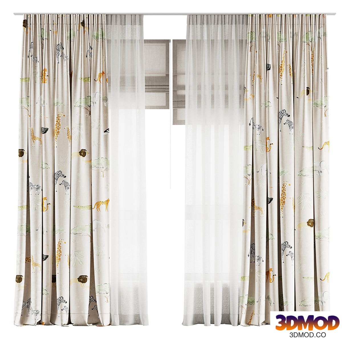 Curtains for the nursery with Roman curtains ZS02