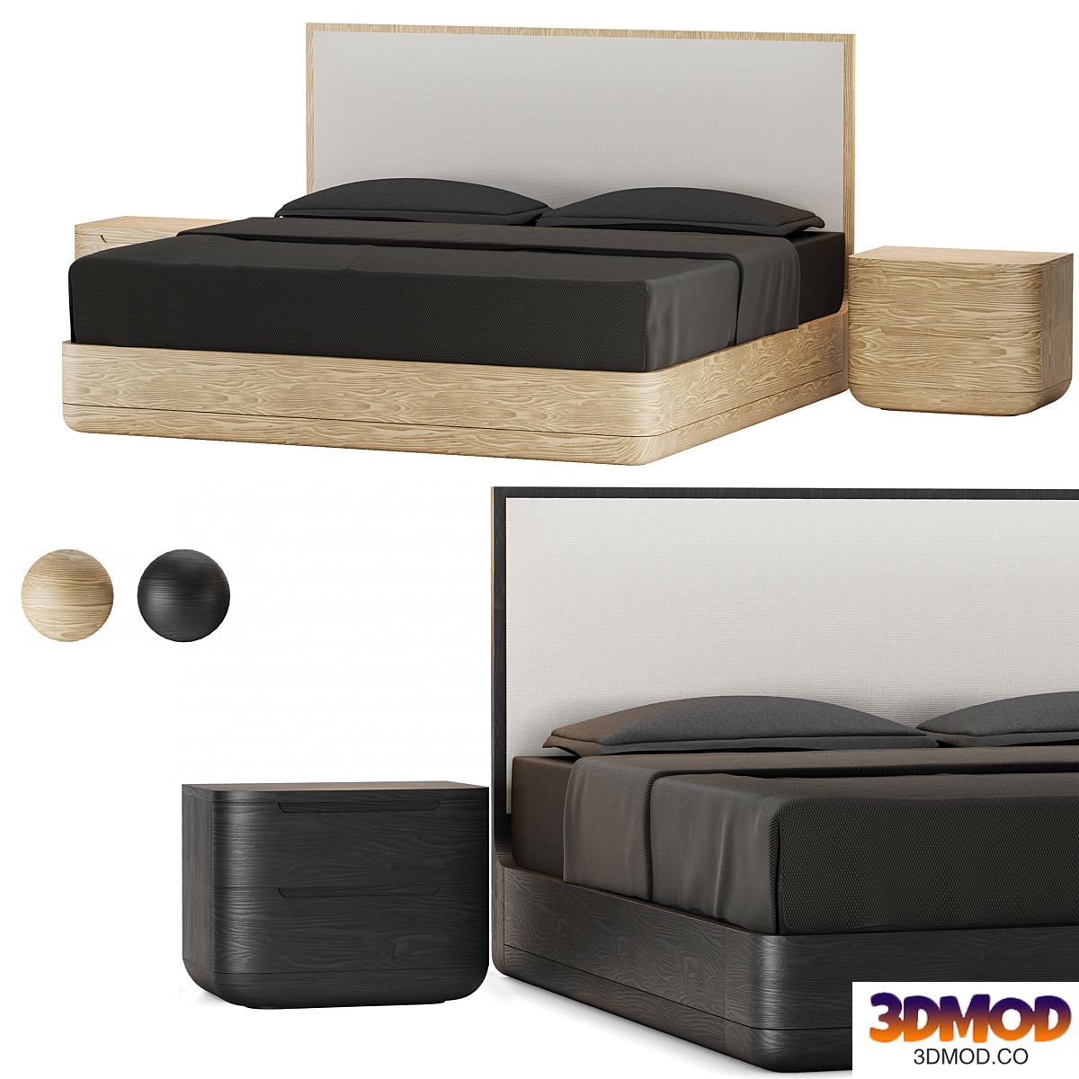 Bora Fabric Panel Bed