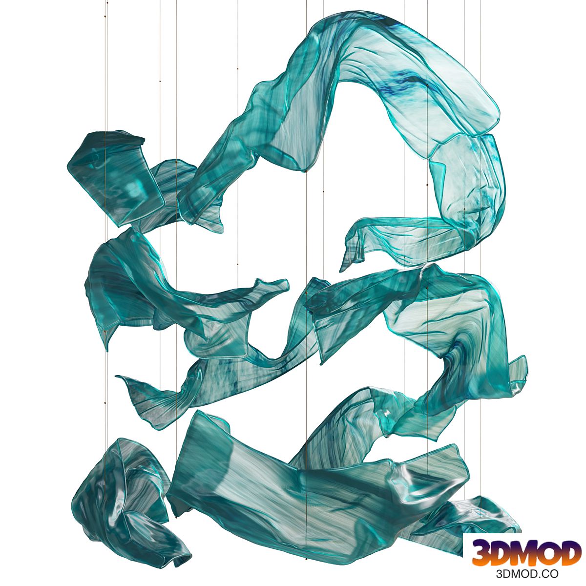 Hanging glass installation