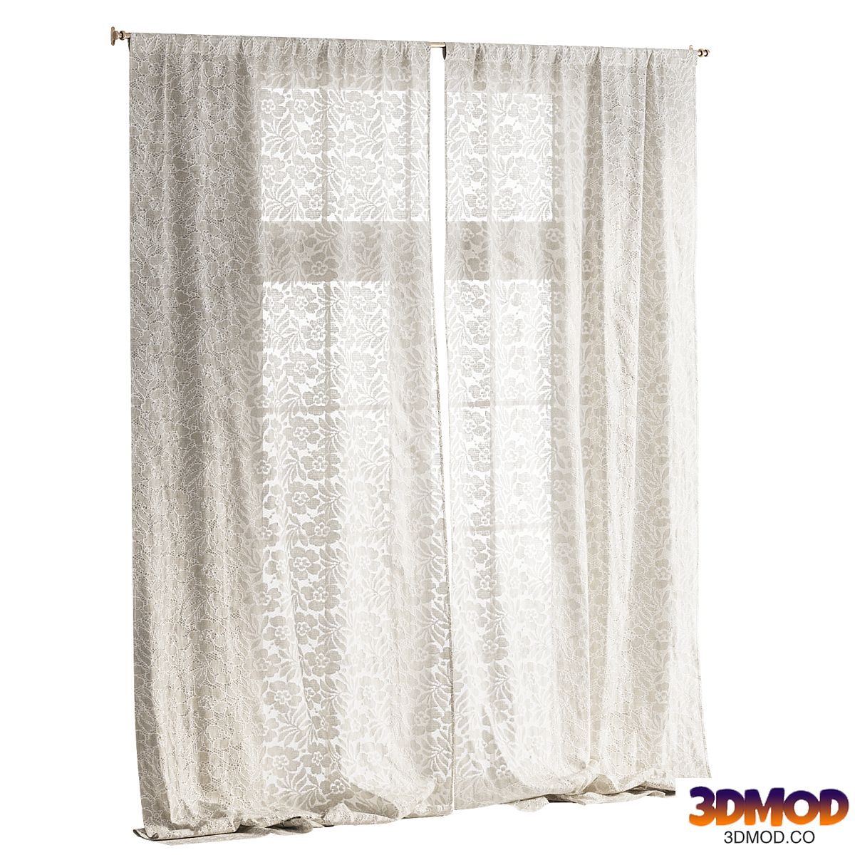 Draped Embroidery Lace Curtain