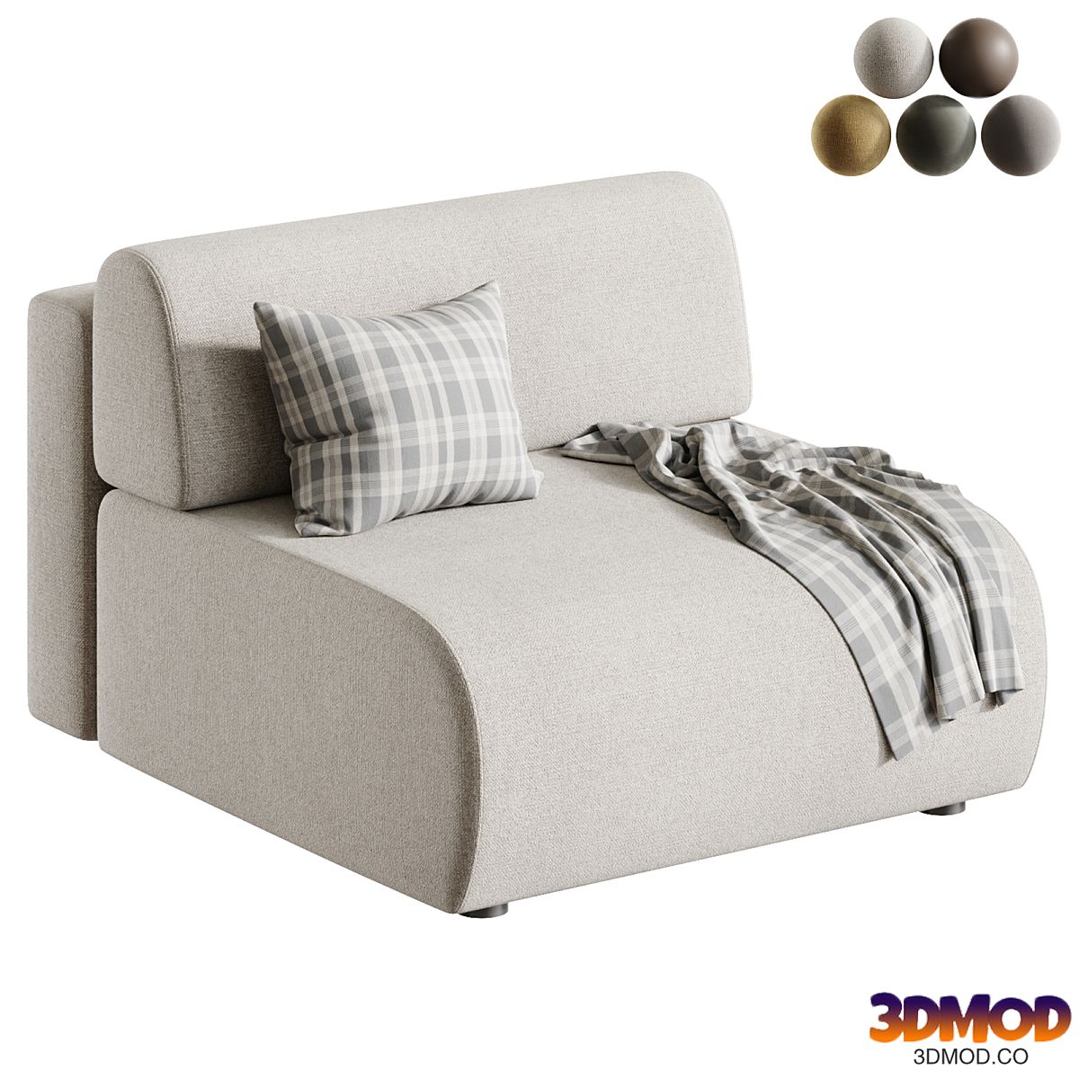 Armchair Mail-1NR Textile Light | Divan.ru