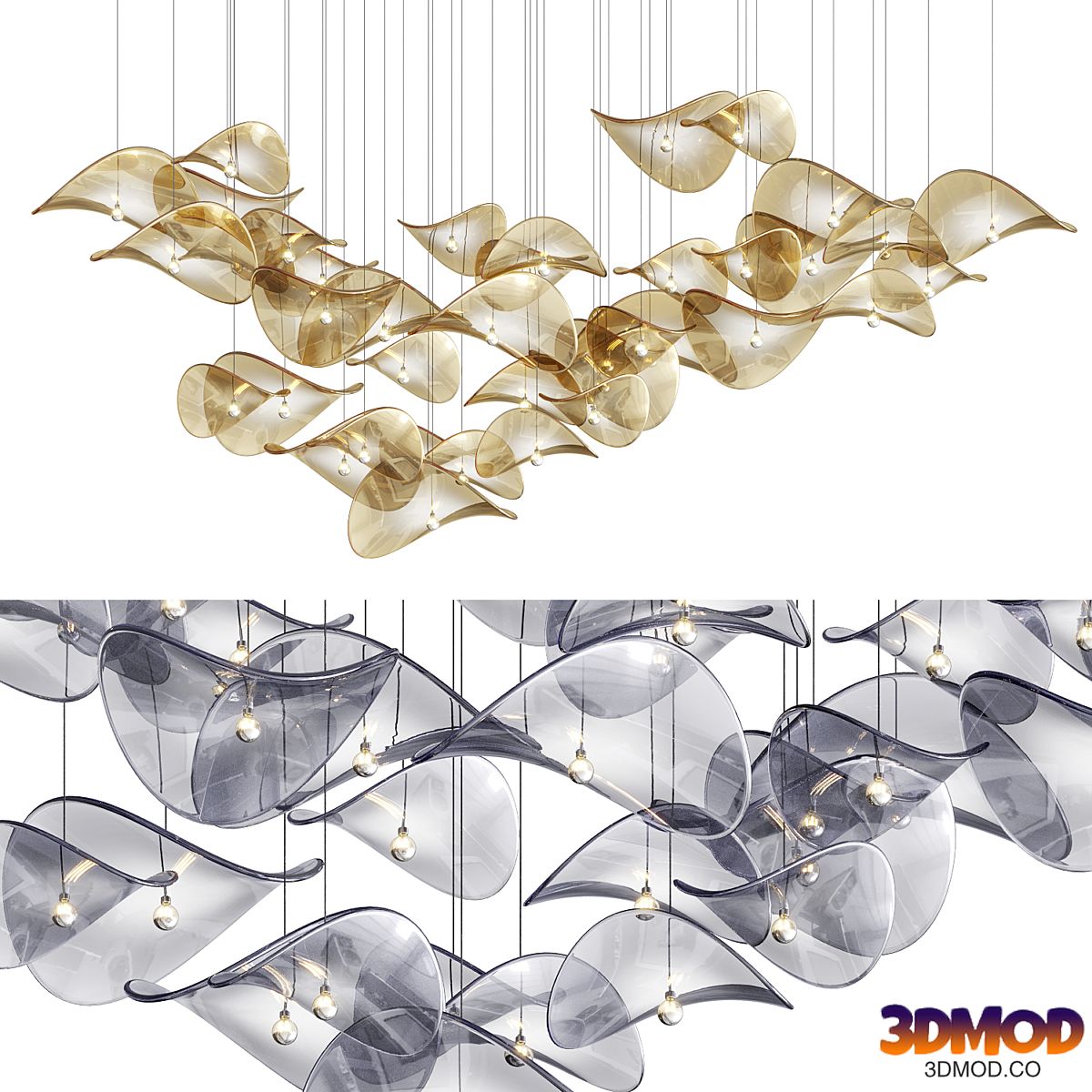 Wave Floating Leaf Chandelier