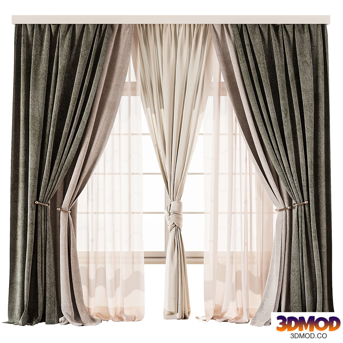 Luxurious Dual Layer Drapes with Sheer Curtain 70