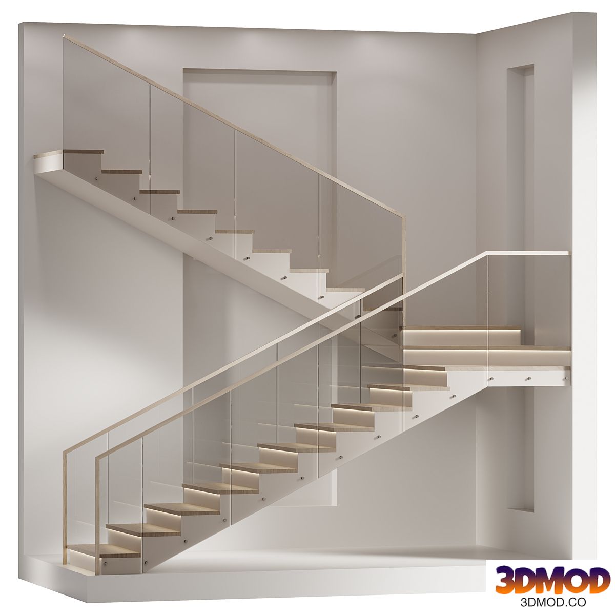 minimalistic staircase in a modern style