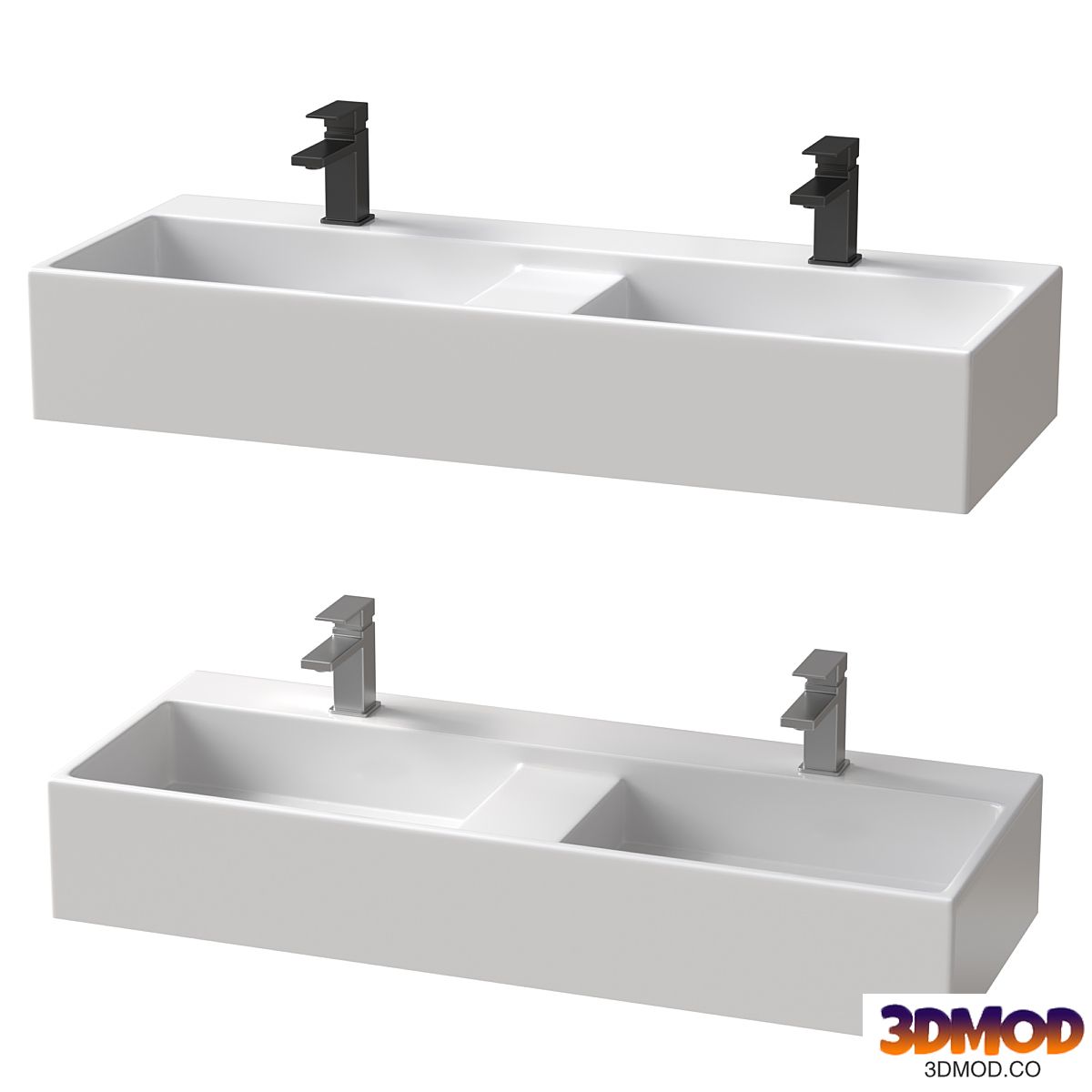 Arezzo Double Bowl Wall Mounted Basin