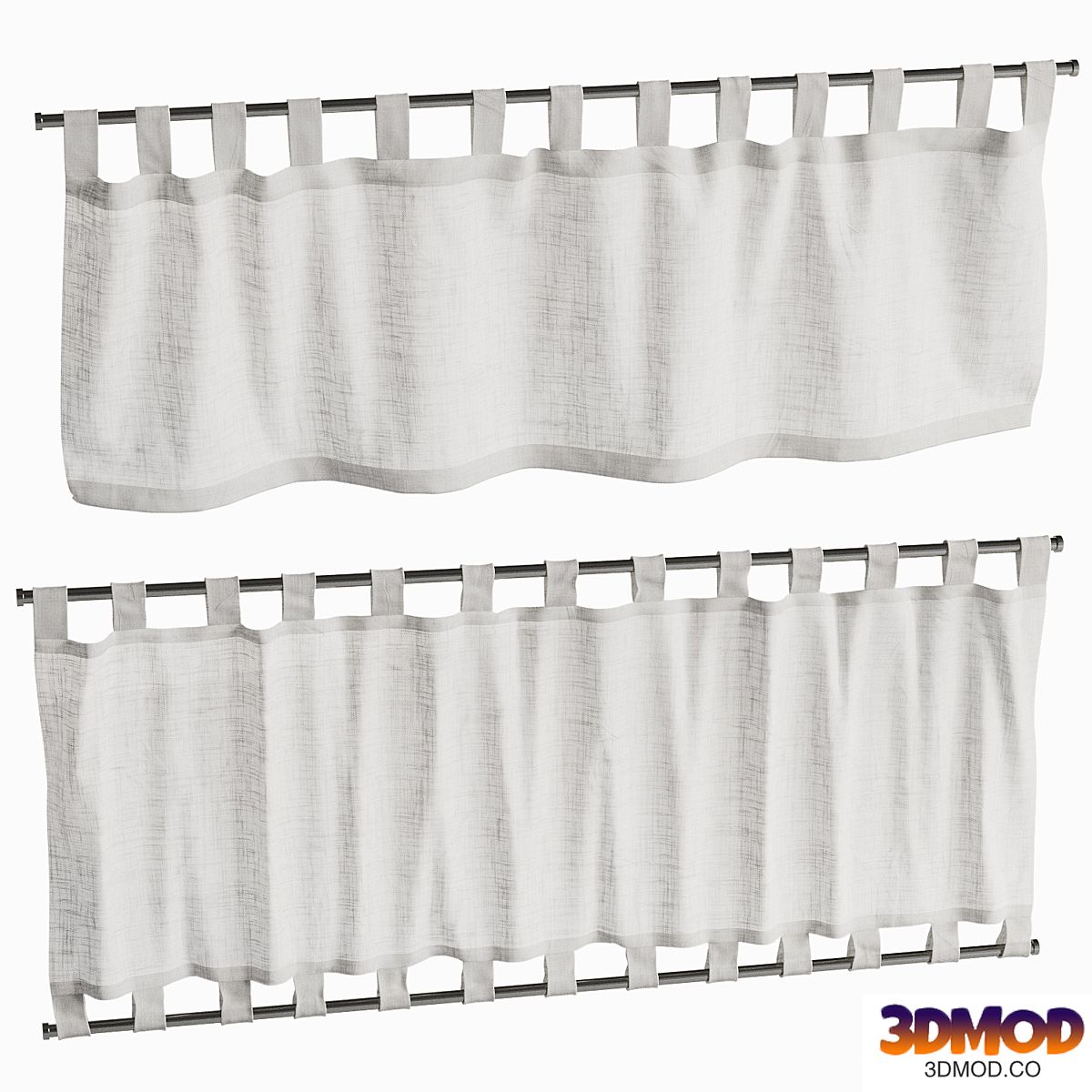 Set of curtains for cafe restaurant