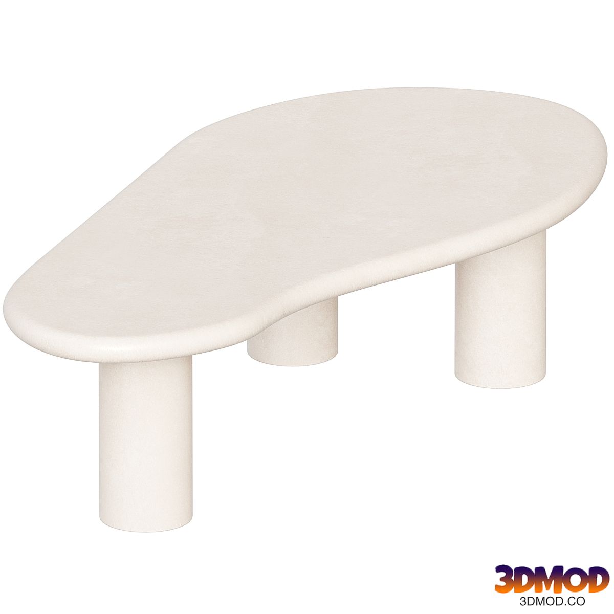 Beige Organic-Shaped Coffee Table
