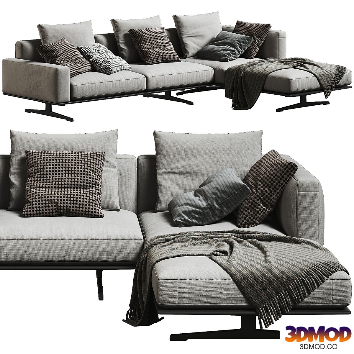 Flexform Soft Dream Sectional Chaise